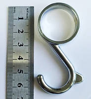 Гачок на меблеву гардеробну трубу D-25мм незйомний хромований з упором для одягу, сумок, аксесуарів