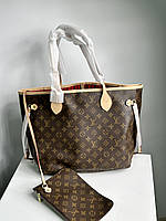 Сумка женская шопер кожа Louis Vuitton Neverfull MM Monogram Canvas