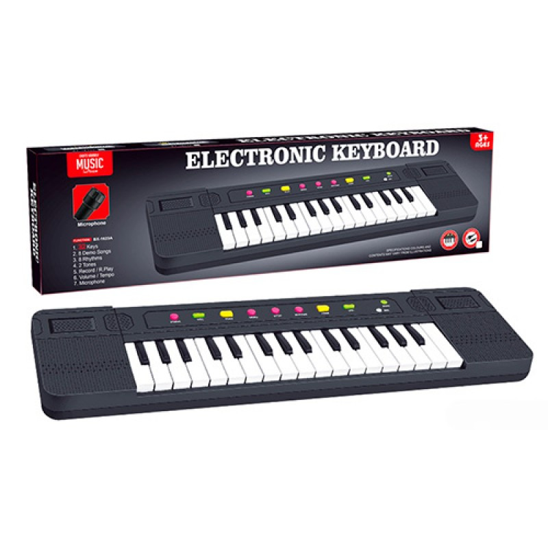 Синтезатор BX-1623A, 47 см, 32 клавіші, демо, 8 ритмів, мікрофон, запис, на батарейках
