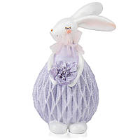 Пасхальная декоративная статуэтка "Кролик у фиолетовом", 17 см, декор на пасху