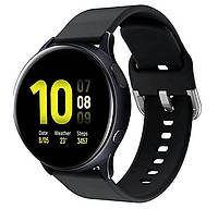 Ремешок силиконовый на часы Active1/2/3 Galaxy Watch. Ширина 20 мм, 22 мм Черный цвет. 20 мм