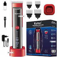 Аккумуляторная беспроводная профессиональная машинка для стрижки волос Kemei KM-5016, Ch, Хорошее качество,