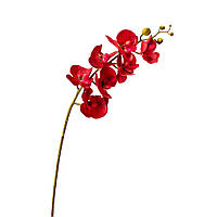 Искусственная декоративная орхидея фаленопсис, красная