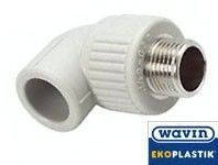Коліно з зовнішньою різьбою 20*1/2 wavin ekoplastik