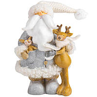 Керамическая новогодняя декоративная статуэтка "Дед с лесовыми друзьями"