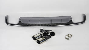 Дифузор заднього бампера Audi A6 C7 2014-2017 стилі S6 (під S-line бампер)