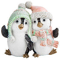 Керамическая новогодняя декоративная статуэтка "Пингвинята"