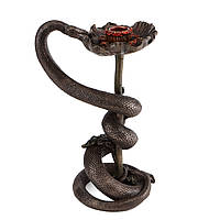 Бронзовый подсвечник Veronese Змея на маке, 24 см