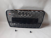 Решетка радиатора Audi A7 2011-2014 стиль RS7 (черная с хромированной окантовкой, без Quattro)
