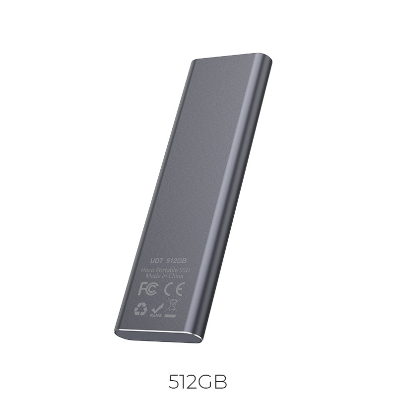 Зовнішній накопичувач SSD Type-C HOCO Extreme speed portable UD7 512GB |USB3.1| Grey
