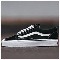 Мужские / женские кеды Vans Old Skool Classic Black White, унисекс черно-белые ванс олд скул черные кроссовки