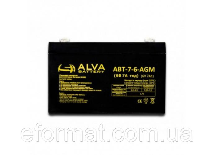 Акумулятор ALTEK ABT 7Ah 6V AGM