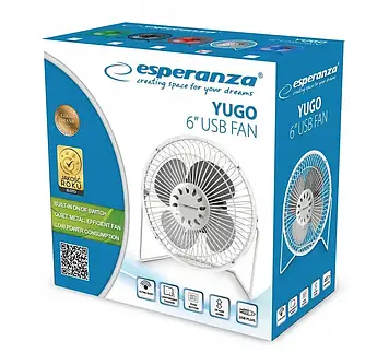 Настільний вентилятор Esperanza EA149W Yugo USB Ø 15 cm
