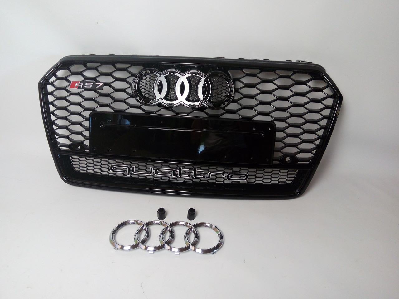 Решітка радіатора Audi A7 2014-2017 (рестайлінг) стиль RS7 Quattro (чорна)