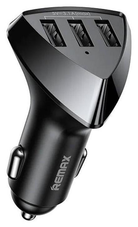 Автомобільний зарядний пристрій REMAX Alien III Series 3.1 A 3 USB-порти Car Charger black (RCC322)