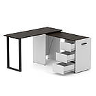 Стіл трансформер письмовий з 3 шухлядами білий з венге, фото 2