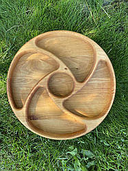 Менажниця   дерев'яна кругла 30 см (вільха) висота 3.5-3.8 см