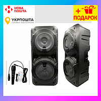 Переносная портативная аккумуляторная Bluetooth колонка ZQS-8201 30 Вт с LED подсветкой, караоке микрофоном