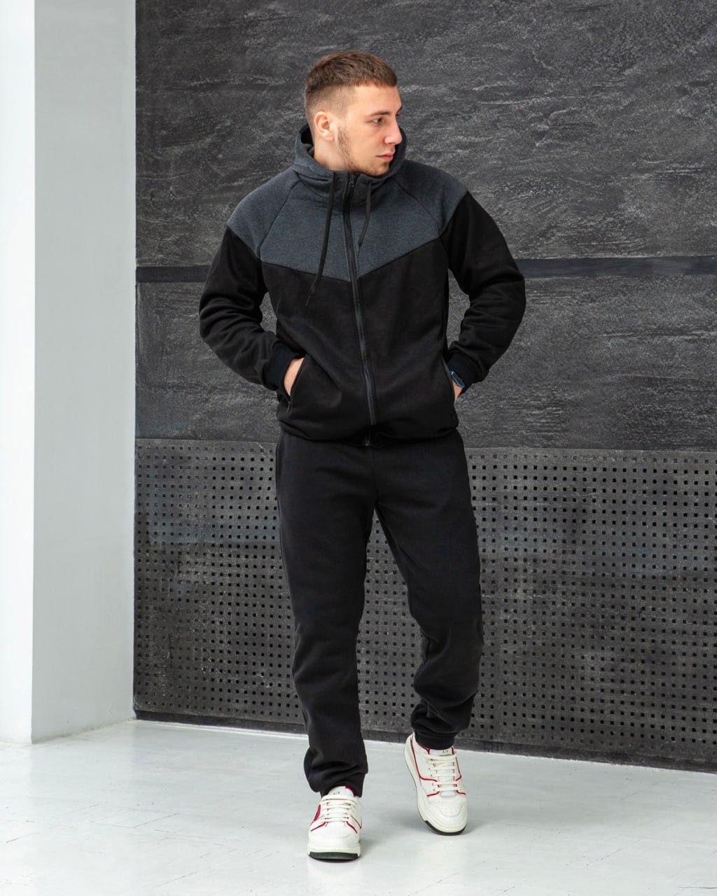 Чоловічі кофти на блискавці осінь зима на мікрофлісі чоловіча толстовка на зиму з кишенями худі чоловіча тепла