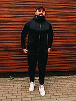 Мужской спортивный костюм на холодную погоду с отделкой из флиса мужской спортивный костюм с молнией карманами