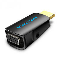 Переходник Vention HDMI - VGA 1080P@60Hz Конвертер с 3.5мм minijack аудио FullHD Адаптер Черный