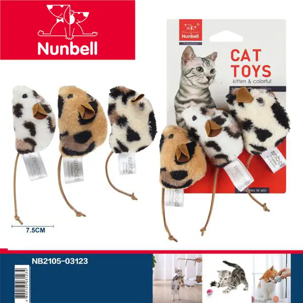 Nunbell Іграшка Миша в леопардовому забарвленні 3 шт