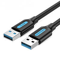 Кабель Vention 1м USB 3.0 - USB 3.0 5 Гбит/с 2A/5V USB-A папа на USB-A папа Адаптер Черный