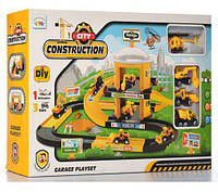 Игровой набор детский гараж многоуровневый City construction G74-75-7688 (в наборе: 3 машинки, вертолет)