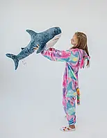 Плюшевая антиаллергенная игрушка акула IKEA 80см игрушка-подушка БЛОХЭЙ, Синяя