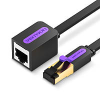 Интернет-удлинитель Vention 3м Cat.7 10 Гбит/с 600 МГц RJ45 LAN RJ 45 Ethernet-кабель Патч-корд Черный