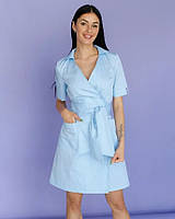 Медицинский халат женский Токио голубой (размер 40-48)