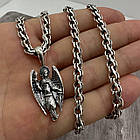 Кулон Янгол-охоронець та ланцюжок срібний комплект із чорнінням 925 проба, фото 2