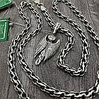 Кулон Янгол-охоронець та ланцюжок срібний комплект із чорнінням 925 проба, фото 4