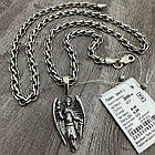 Кулон Янгол-охоронець та ланцюжок срібний комплект із чорнінням 925 проба, фото 3