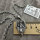 Кулон Янгол-охоронець та ланцюжок срібний комплект із чорнінням 925 проба, фото 6