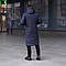 Чоловіча зимова темно синя подовжена куртка пальто, фото 5