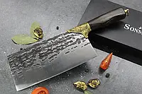 Прочный кованый кухонный топорик для разделки рубки мяса костей 33см нож секач топор-тяпка мясника SY35, Ch7