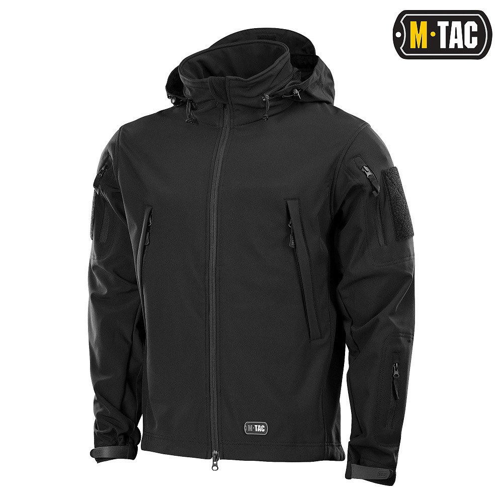 M-TAC куртка Soft Shell Black (Чорна), тактична куртка чорна, демісезонна куртка ЗСУ