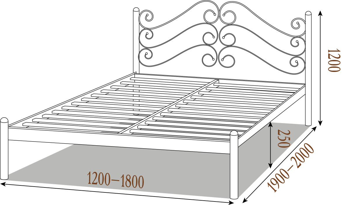 Кровать Адель (маталлическая) ТМ Металл Дизайн - фото 3 - id-p1945658792