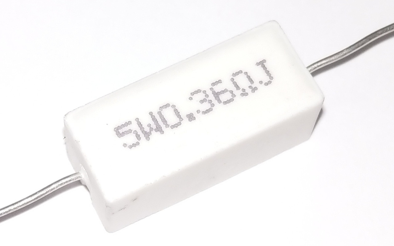 Резистор 0.36 Ом ±5% 5Вт вивідний
