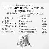 Ремкомплект гідроциліндру нахилу стріли Львівський навантажувач Д=100 (4081-4614010), фото 4