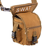 Сумка тактична на стегно та ногу SILVER KNIGHT SWAT TY-5717 (22х16х9 см) 3 л, фото 5