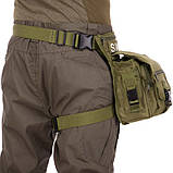 Сумка тактична на стегно та ногу SILVER KNIGHT SWAT TY-5717 (22х16х9 см) 3 л, фото 9