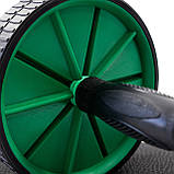 Набір для фітнесу 2в1 килимок-каремат для фітнесу та спорту + колесо-ролик для преса OSPORT Set 12 (n-0043) Зелений, фото 4