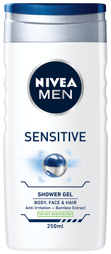 Гель для душа мужской 3в1 Nivea "Sensitive" (250мл.) - фото 1 - id-p664689730