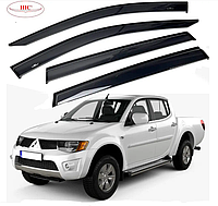 Дефлекторы окон ветровики Mitsubishi L 200 2006-2015 (скотч) HIC