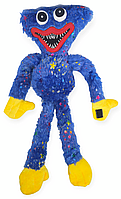 Хаги Ваги мягкая игрушка плюш 45 см с липучками на руках синий с блестяшками Huggy Wuggy Poppy Playtime