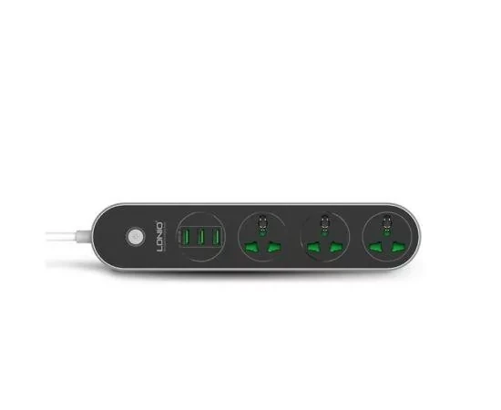 Сетевой фильтр-удлинитель LDNIO с защитой 3 розетки 220V 3xUSB 3.1A 1.6 м Black/White (SC3301) - фото 7 - id-p1945707697