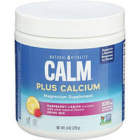 Natural Vitality, CALM Plus Calcium, смесь для напитков против стресса, малина-лимон, 226 г