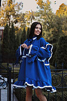 Красива міні сукня вільного крою з бавовняним мереживом та зав'язками Sms7903, фото 4